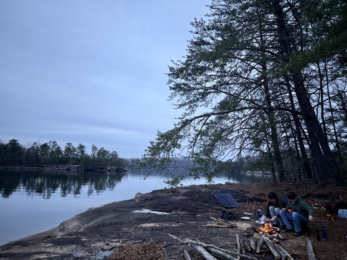 A lakeside campsite out West