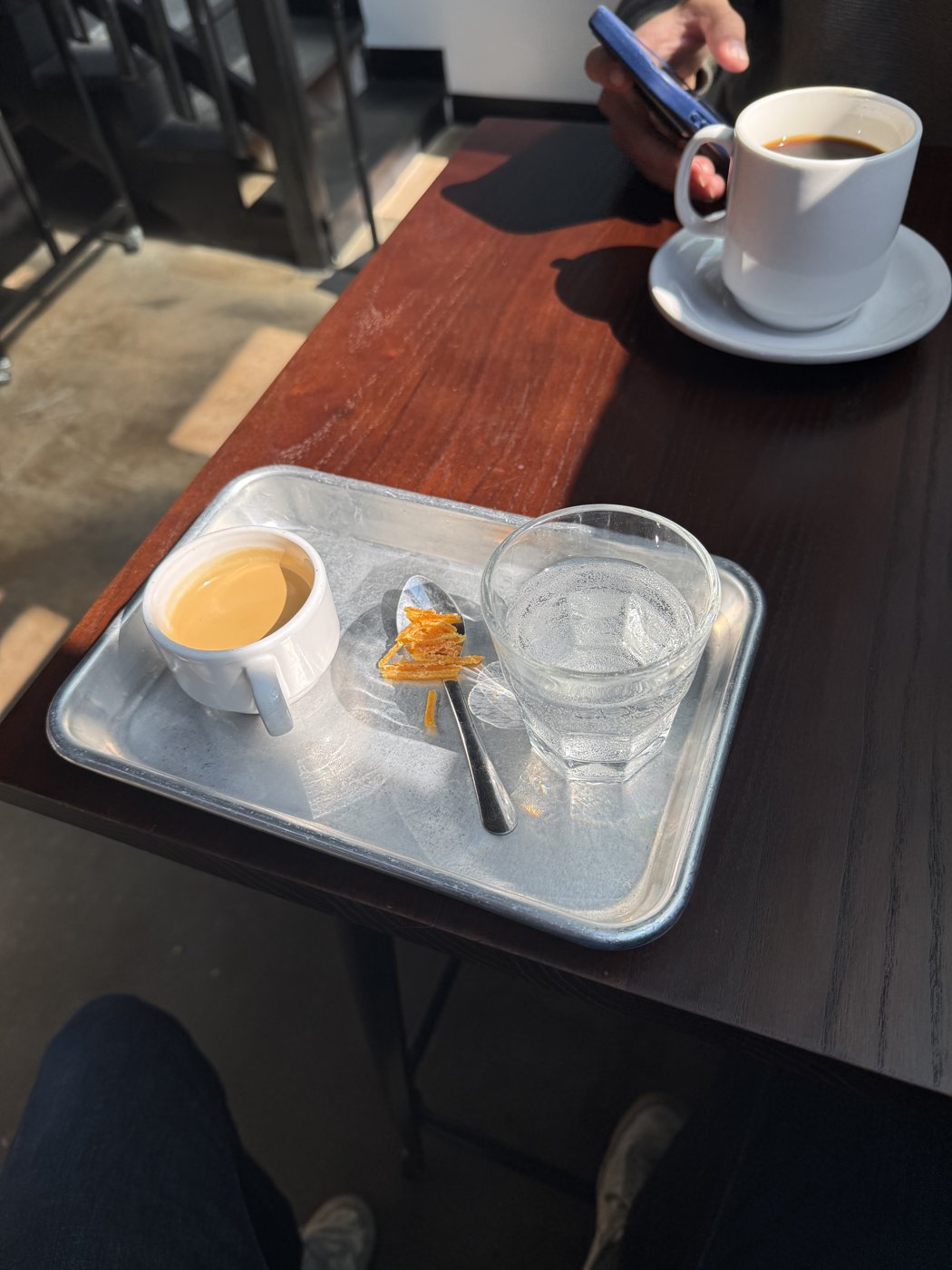 An espresso at a cafe